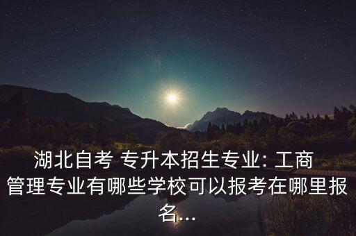 湖北自考 專升本招生專業(yè): 工商 管理專業(yè)有哪些學(xué)?？梢詧?bào)考在哪里報(bào)名...