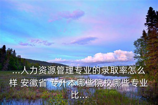 ...人力資源管理專業(yè)的錄取率怎么樣 安徽省 專升本哪些院校哪些專業(yè)比...