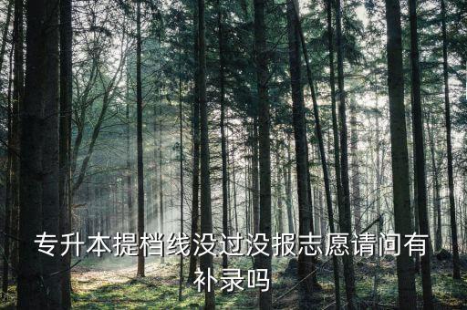  專升本提檔線沒過沒報志愿請問有 補錄嗎