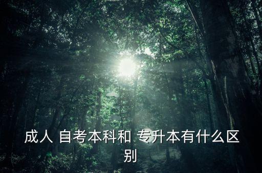  成人 自考本科和 專升本有什么區(qū)別