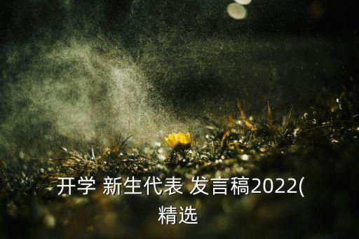  開(kāi)學(xué) 新生代表 發(fā)言稿2022(精選