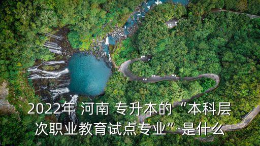 2022年 河南 專升本的“本科層次職業(yè)教育試點專業(yè)”是什么