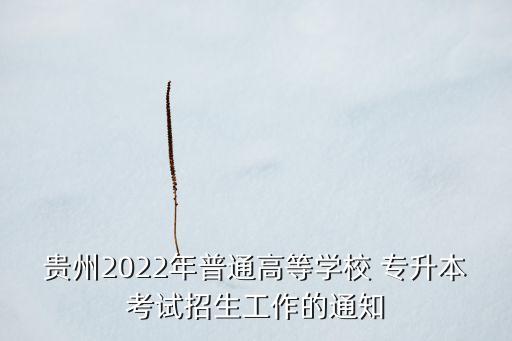 貴州2022年普通高等學(xué)校 專升本考試招生工作的通知