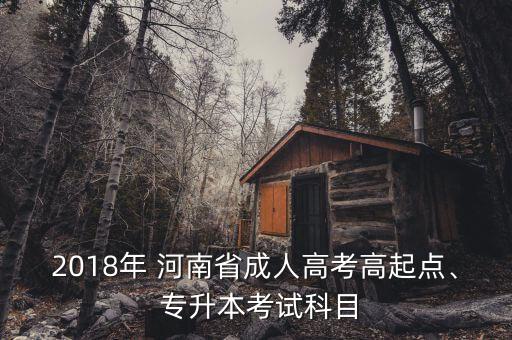 2018年 河南省成人高考高起點、 專升本考試科目