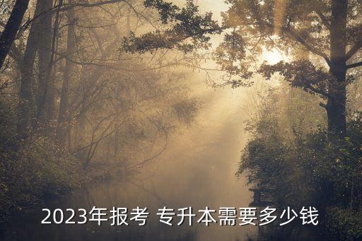 2023年報(bào)考 專升本需要多少錢