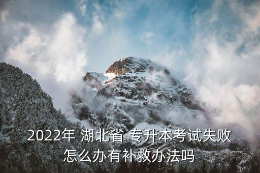 2022年 湖北省 專升本考試失敗怎么辦有補(bǔ)救辦法嗎