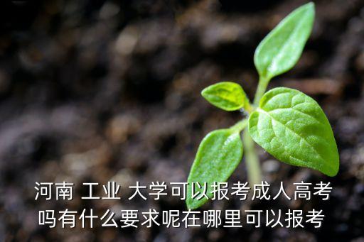  河南 工業(yè) 大學可以報考成人高考嗎有什么要求呢在哪里可以報考