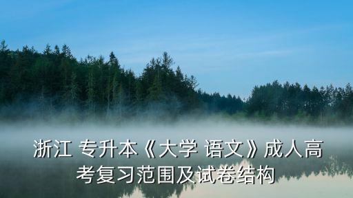  浙江 專升本《大學(xué) 語文》成人高考復(fù)習(xí)范圍及試卷結(jié)構(gòu)