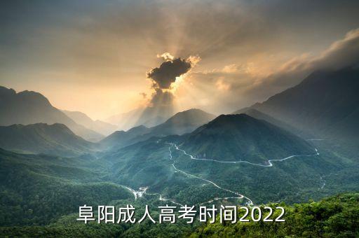  阜陽成人高考時間2022