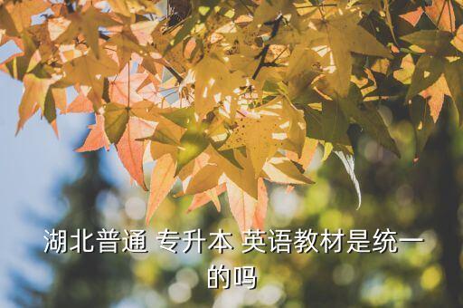  湖北普通 專升本 英語教材是統(tǒng)一的嗎