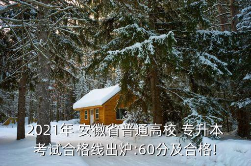 2021年 安徽省普通高校 專升本考試合格線出爐:60分及合格!