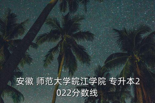  安徽 師范大學皖江學院 專升本2022分數線