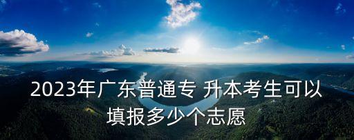 2023年廣東普通專(zhuān) 升本考生可以填報(bào)多少個(gè)志愿