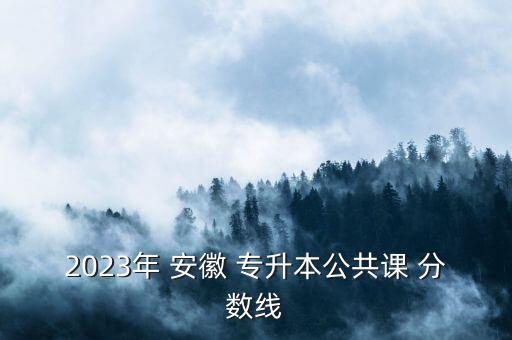 2023年 安徽 專升本公共課 分數(shù)線