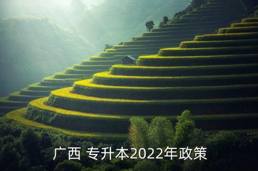  廣西 專升本2022年政策