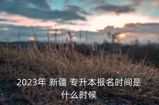 2023年 新疆 專升本報名時間是什么時候