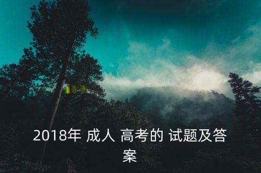 2018年 成人 高考的 試題及答案