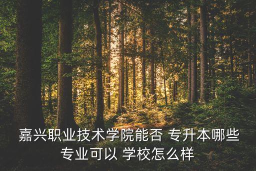  嘉興職業(yè)技術學院能否 專升本哪些專業(yè)可以 學校怎么樣