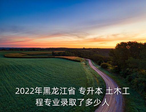 2022年黑龍江省 專(zhuān)升本 土木工程專(zhuān)業(yè)錄取了多少人