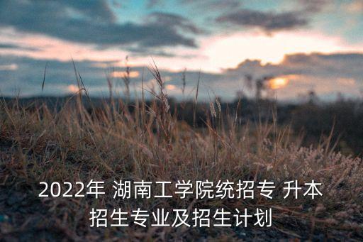 2022年 湖南工學院統(tǒng)招專 升本招生專業(yè)及招生計劃