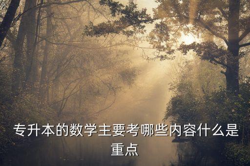  專升本的數(shù)學(xué)主要考哪些內(nèi)容什么是重點(diǎn)