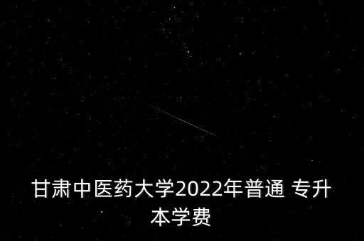 甘肅中醫(yī)藥大學2022年普通 專升本學費