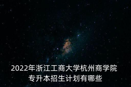 2022年浙江工商大學(xué)杭州商學(xué)院 專升本招生計(jì)劃有哪些