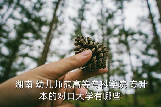  湖南 幼兒師范高等?？茖W院 專升本的對口大學有哪些