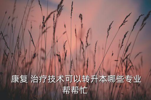  康復 治療技術可以轉(zhuǎn)升本哪些專業(yè)幫幫忙