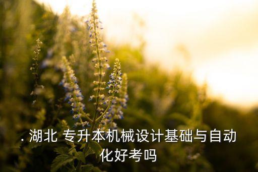 . 湖北 專升本機(jī)械設(shè)計(jì)基礎(chǔ)與自動(dòng)化好考嗎