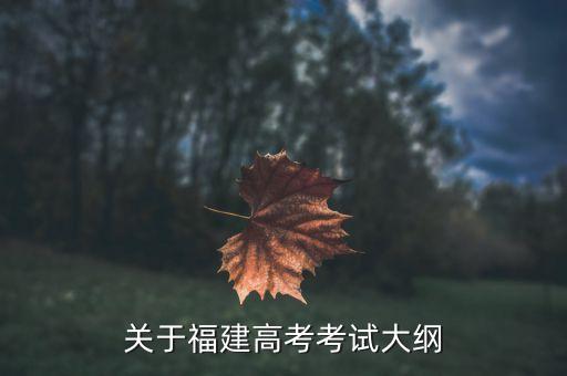 關(guān)于福建高考考試大綱