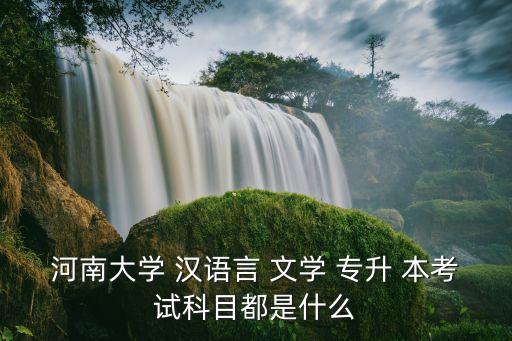 河南大學(xué) 漢語言 文學(xué) 專升 本考試科目都是什么