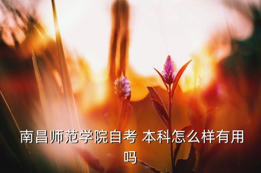  南昌師范學(xué)院自考 本科怎么樣有用嗎