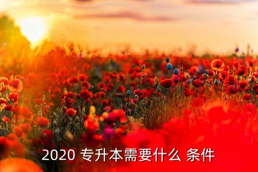 2020 專升本需要什么 條件