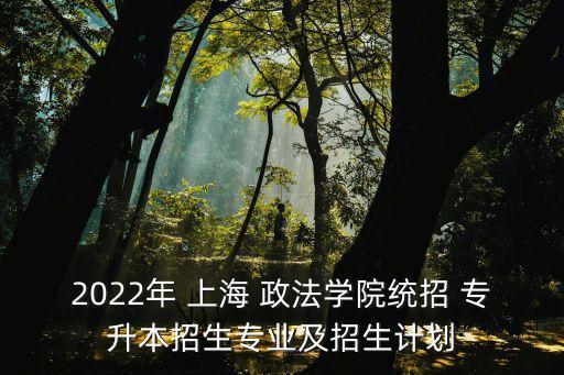 2022年 上海 政法學(xué)院統(tǒng)招 專升本招生專業(yè)及招生計劃