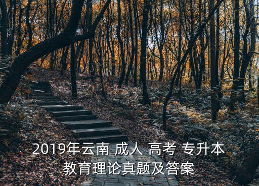 2019年云南 成人 高考 專升本教育理論真題及答案