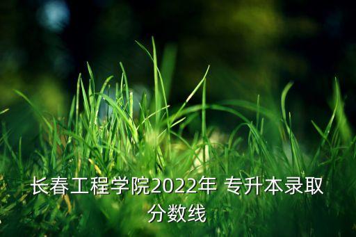 長春工程學院2022年 專升本錄取分數線