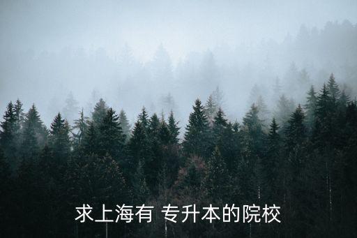 求上海有 專升本的院校