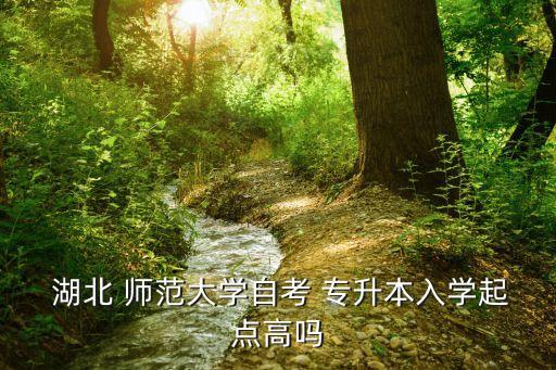  湖北 師范大學(xué)自考 專升本入學(xué)起點高嗎