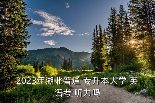 2023年湖北普通 專升本大學(xué) 英語考 聽力嗎