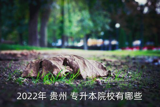 2022年 貴州 專升本院校有哪些