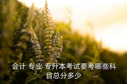  會計(jì) 專業(yè) 專升本考試要考哪些科目總分多少