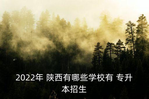 2022年 陜西有哪些學(xué)校有 專升本招生