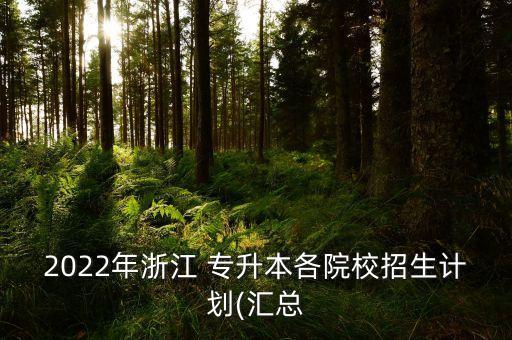 2022年浙江 專升本各院校招生計劃(匯總