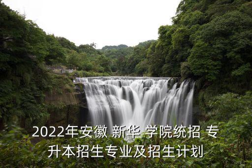 2022年安徽 新華 學(xué)院統(tǒng)招 專升本招生專業(yè)及招生計(jì)劃