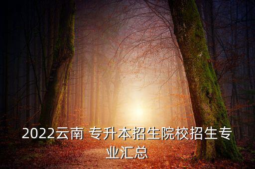 2022云南 專升本招生院校招生專業(yè)匯總