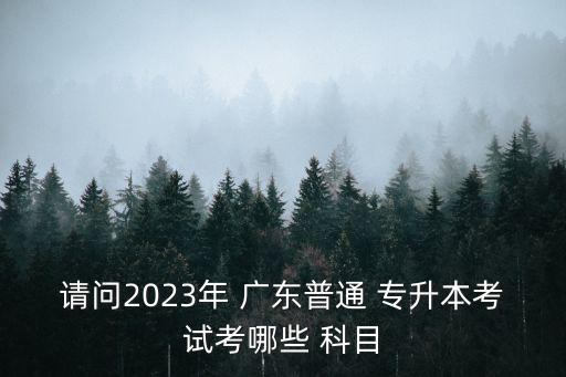 請問2023年 廣東普通 專升本考試考哪些 科目