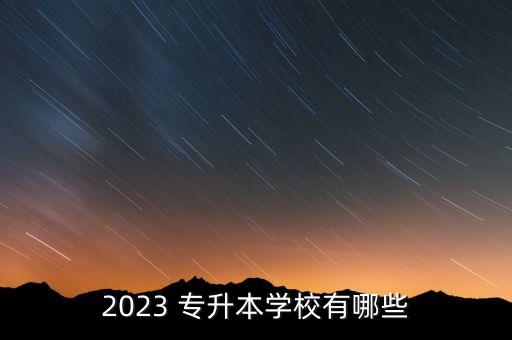 2023 專升本學(xué)校有哪些