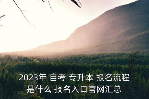 2023年 自考 專升本 報(bào)名流程是什么 報(bào)名入口官網(wǎng)匯總