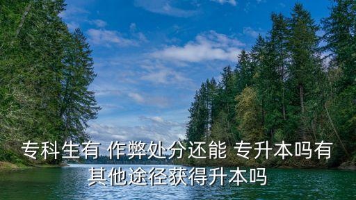 ?？粕?作弊處分還能 專升本嗎有其他途徑獲得升本嗎